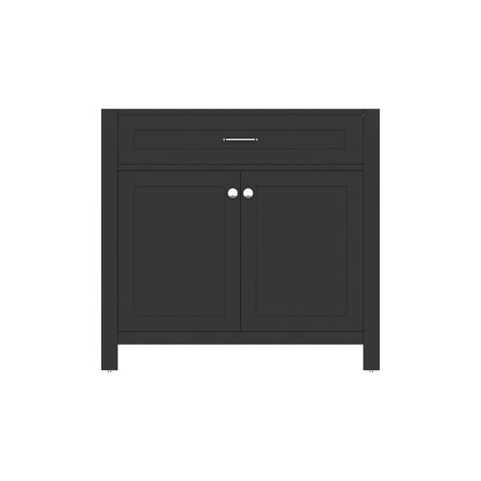 Alya Bath Norwalk 36" Single Espresso Freestanding Bathroom Vanity With Brushed Nickel Edge Handles - HE-101-36-E