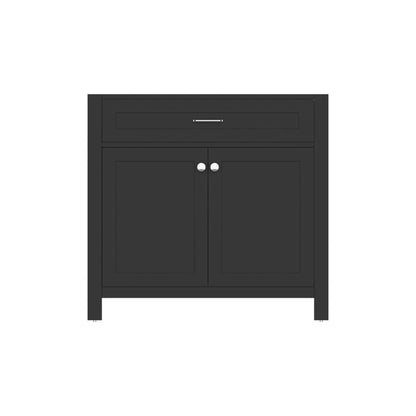 Alya Bath Norwalk 36" Single Espresso Freestanding Bathroom Vanity With Brushed Nickel Edge Handles - HE-101-36-E
