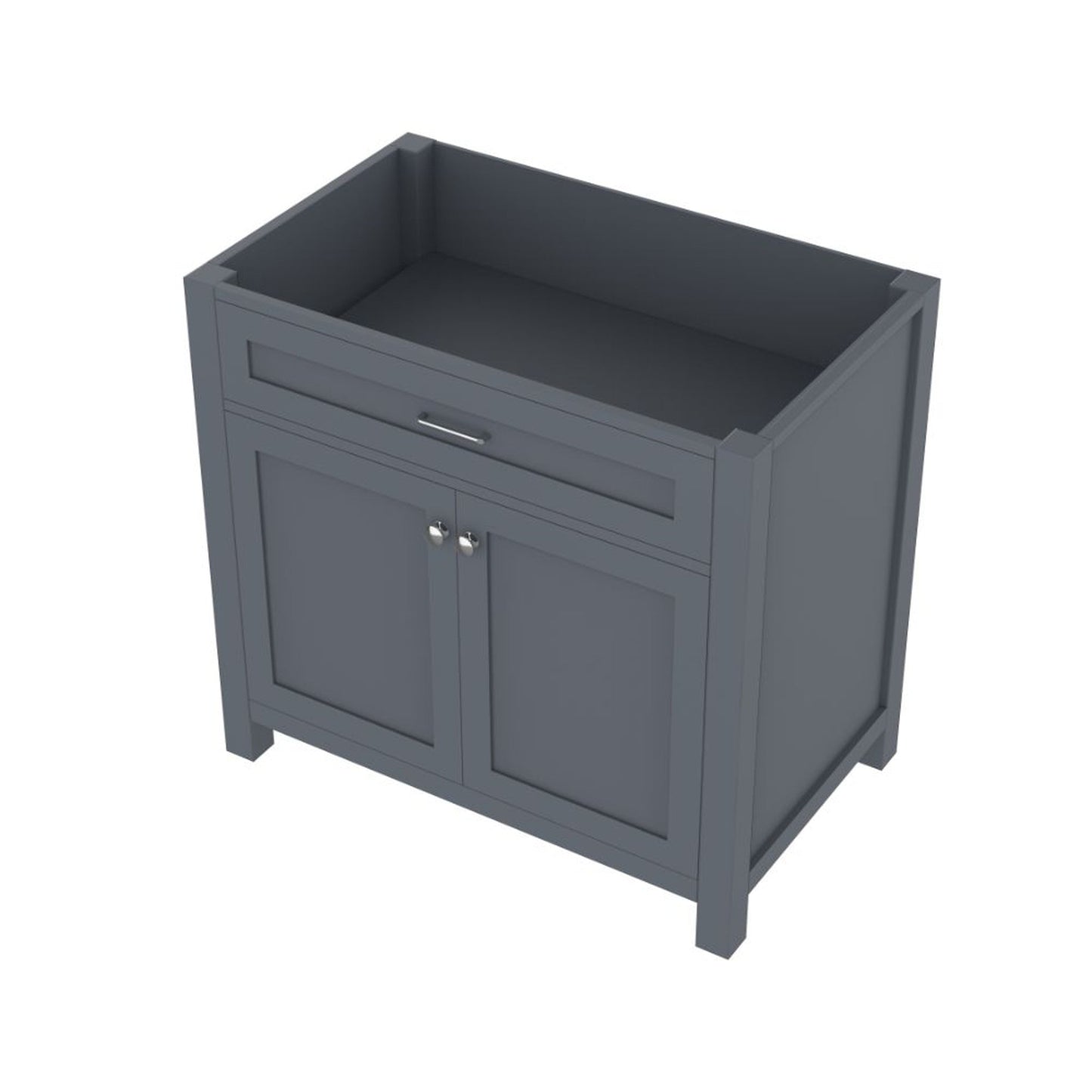 Alya Bath Norwalk 36" Single Gray Freestanding Bathroom Vanity With Brushed Nickel Edge Handles - HE-101-36-G