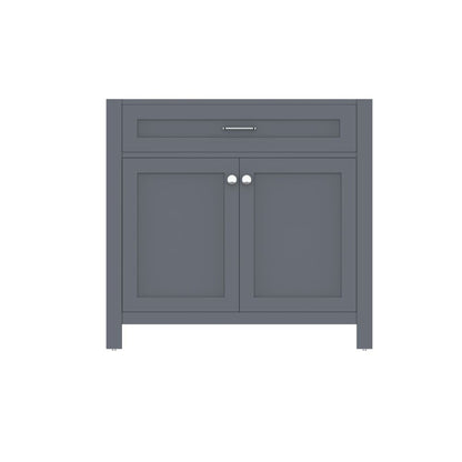 Alya Bath Norwalk 36" Single Gray Freestanding Bathroom Vanity With Brushed Nickel Edge Handles - HE-101-36-G