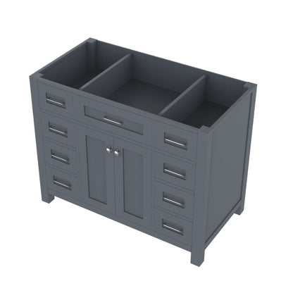 Alya Bath Norwalk 42" Single Gray Freestanding Bathroom Vanity With Brushed Nickel Edge Handles - HE-101-42-G