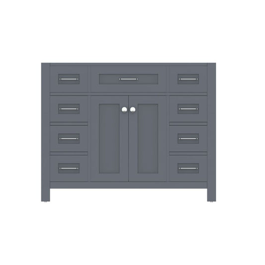 Alya Bath Norwalk 42" Single Gray Freestanding Bathroom Vanity With Brushed Nickel Edge Handles - HE-101-42-G