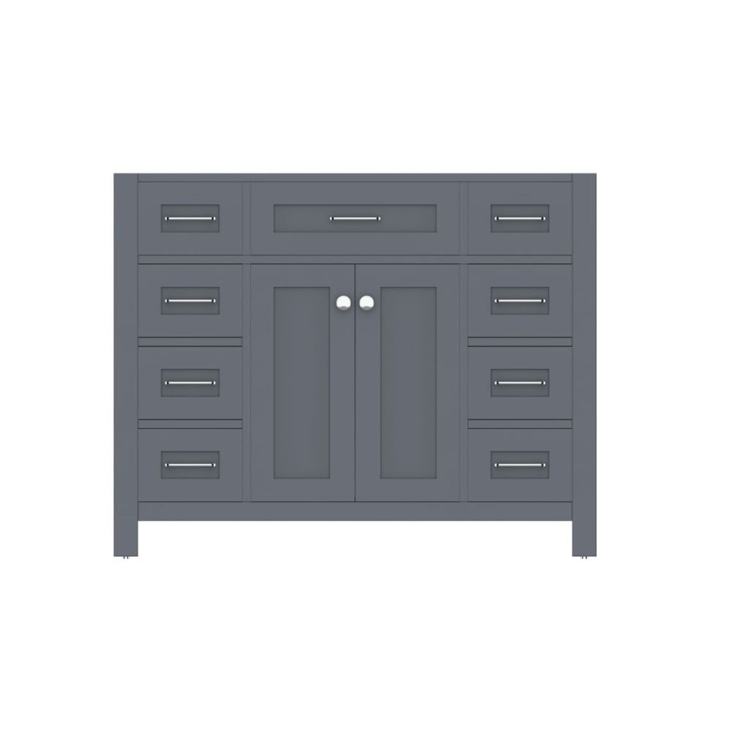 Alya Bath Norwalk 42" Single Gray Freestanding Bathroom Vanity With Brushed Nickel Edge Handles - HE-101-42-G
