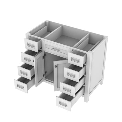Alya Bath Norwalk 42" Single White Freestanding Bathroom Vanity With Brushed Nickel Edge Handles - HE-101-42-W