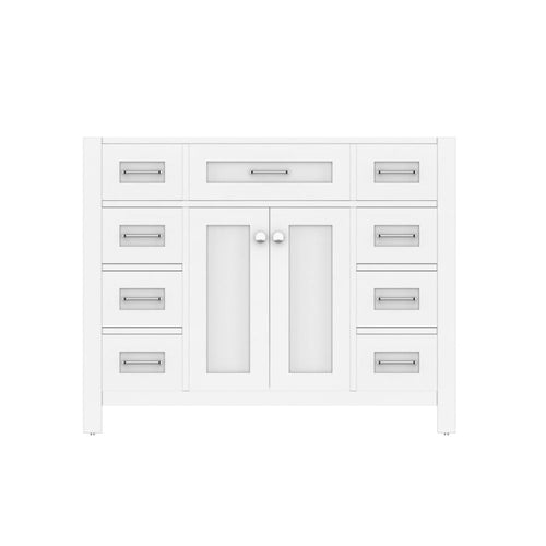 Alya Bath Norwalk 42" Single White Freestanding Bathroom Vanity With Brushed Nickel Edge Handles - HE-101-42-W