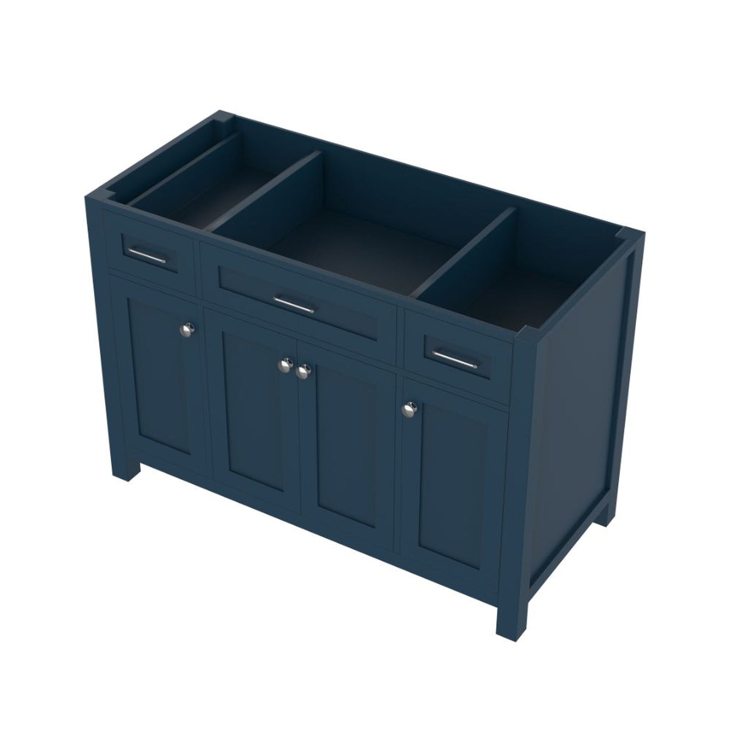 Alya Bath Norwalk 48" Single Blue Freestanding Bathroom Vanity With Brushed Nickel Edge Handles - HE-101-48-B