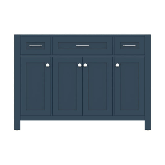 Alya Bath Norwalk 48" Single Blue Freestanding Bathroom Vanity With Brushed Nickel Edge Handles - HE-101-48-B
