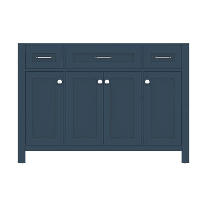 Alya Bath Norwalk 48" Single Blue Freestanding Bathroom Vanity With Brushed Nickel Edge Handles - HE-101-48-B