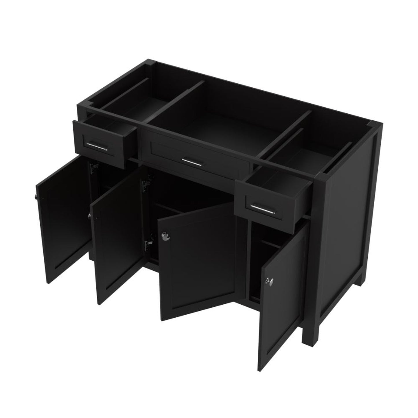 Alya Bath Norwalk 48" Single Espresso Freestanding Bathroom Vanity With Brushed Nickel Edge Handles - HE-101-48-E
