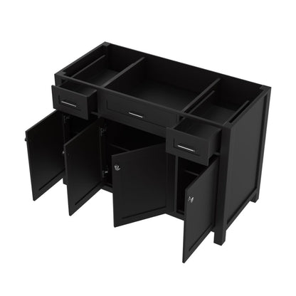 Alya Bath Norwalk 48" Single Espresso Freestanding Bathroom Vanity With Brushed Nickel Edge Handles - HE-101-48-E