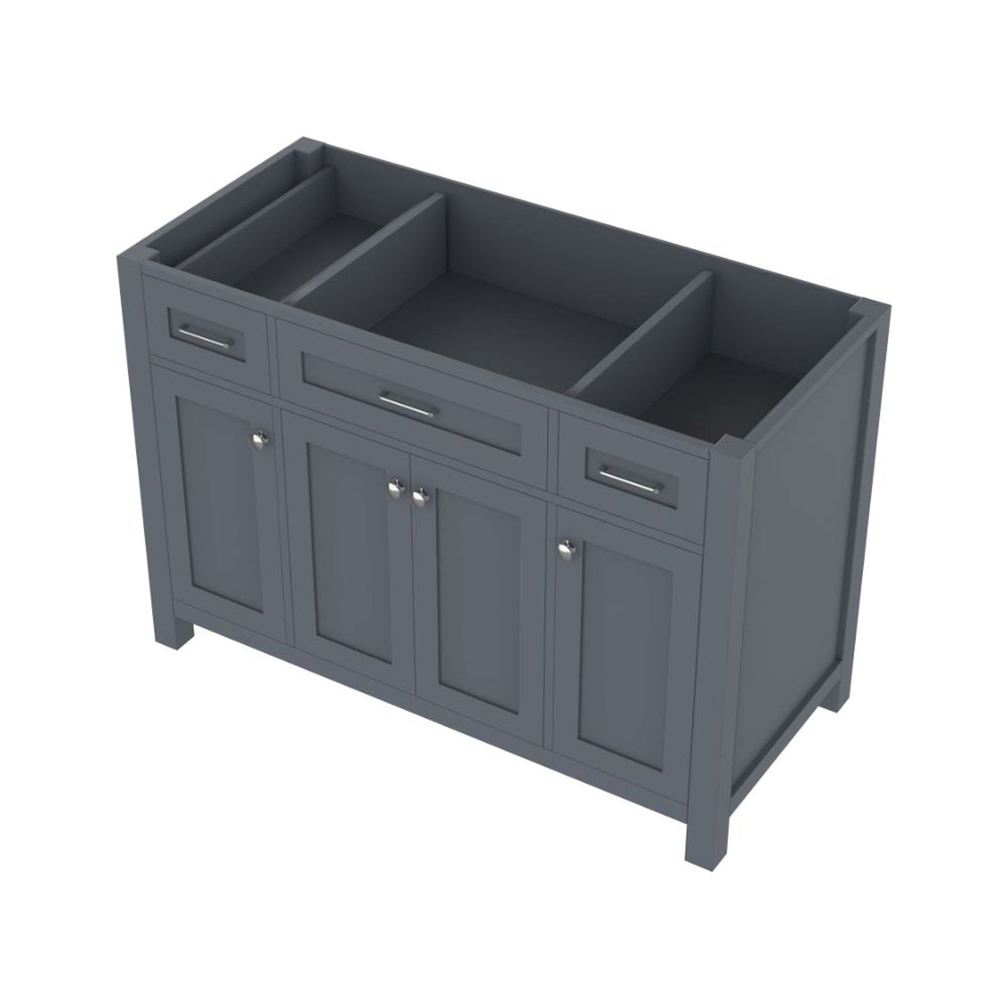 Alya Bath Norwalk 48" Single Gray Freestanding Bathroom Vanity With Brushed Nickel Edge Handles - HE-101-48-G
