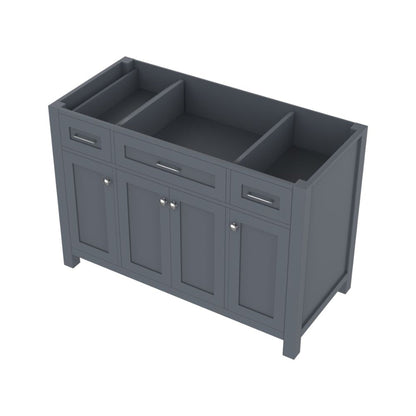 Alya Bath Norwalk 48" Single Gray Freestanding Bathroom Vanity With Brushed Nickel Edge Handles - HE-101-48-G