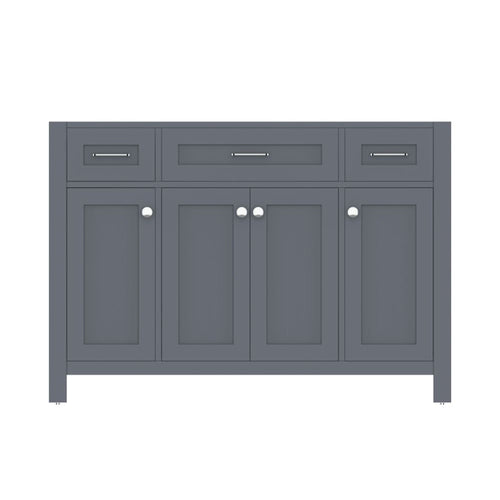 Alya Bath Norwalk 48" Single Gray Freestanding Bathroom Vanity With Brushed Nickel Edge Handles - HE-101-48-G