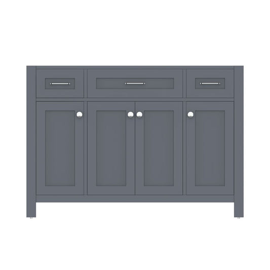 Alya Bath Norwalk 48" Single Gray Freestanding Bathroom Vanity With Brushed Nickel Edge Handles - HE-101-48-G