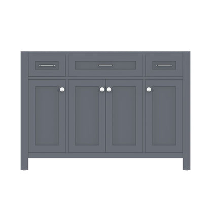 Alya Bath Norwalk 48" Single Gray Freestanding Bathroom Vanity With Brushed Nickel Edge Handles - HE-101-48-G