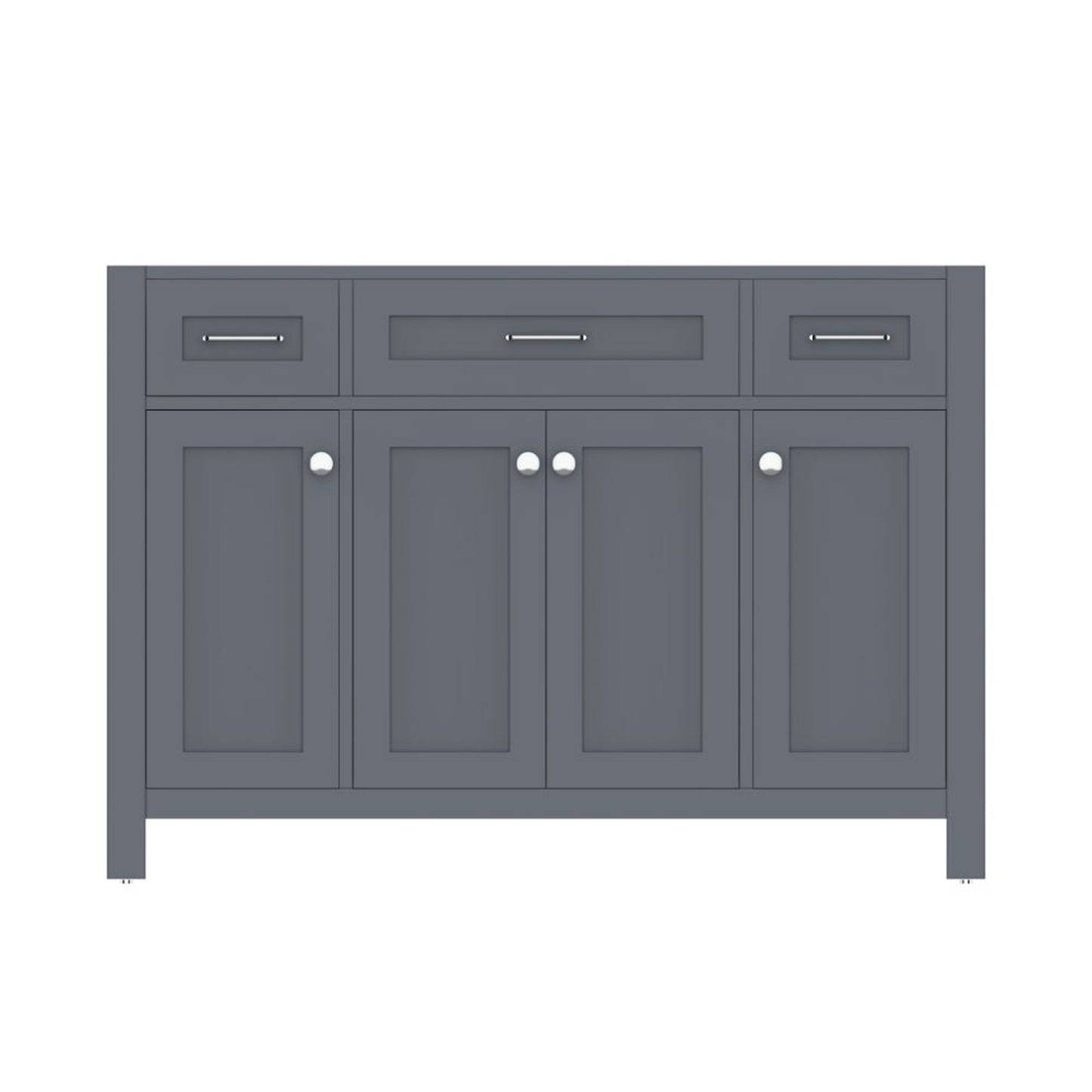 Alya Bath Norwalk 48" Single Gray Freestanding Bathroom Vanity With Brushed Nickel Edge Handles - HE-101-48-G