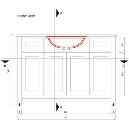 Alya Bath Norwalk 48" Single White Freestanding  Bathroom Vanity With Carrara Marble Top, Ceramic Sink and Wall Mounted Mirror - HE-101-48-W-CWMT + HE-101/102-42-G-M