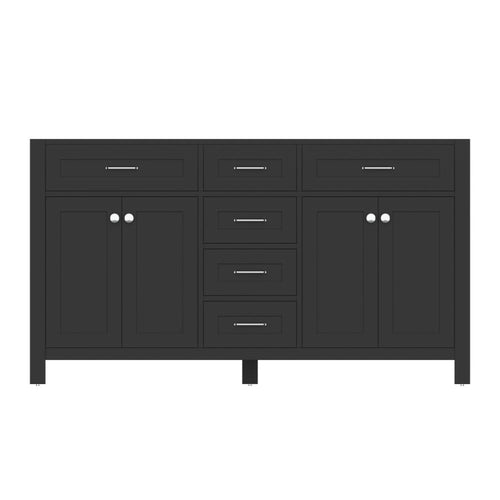 Alya Bath Norwalk 60" Double Espresso Freestanding  Bathroom Vanity  With Brushed Nickel Edge Handles - HE-101-60D-E