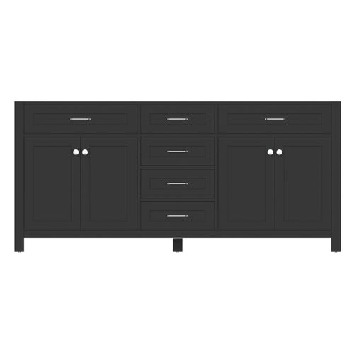 Alya Bath Norwalk 72" Double Espresso Freestanding  Bathroom Vanity  With Brushed Nickel Edge Handles - HE-101-72D-E