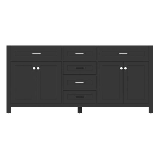 Alya Bath Norwalk 72" Double Espresso Freestanding  Bathroom Vanity  With Brushed Nickel Edge Handles - HE-101-72D-E