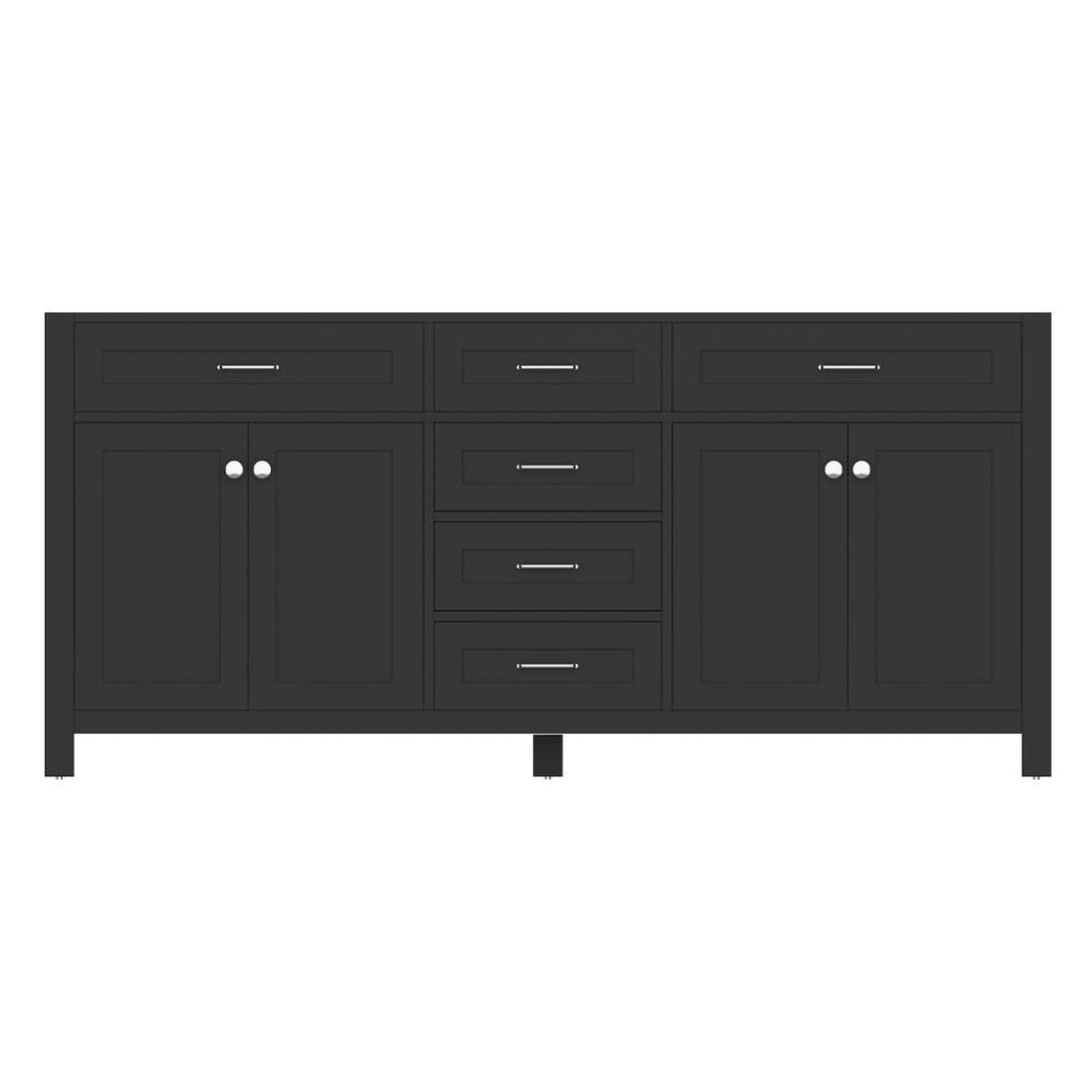 Alya Bath Norwalk 72" Double Espresso Freestanding  Bathroom Vanity  With Brushed Nickel Edge Handles - HE-101-72D-E