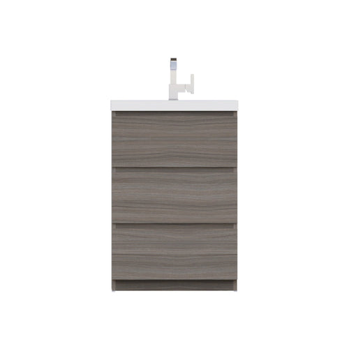 Alya Bath Paterno 24" Single Gray Modern Freestanding Bathroom Vanity With Acrylic Top and Integrated Sink - AB-MOA24-G