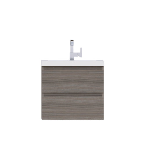 Alya Bath Paterno 24" Single Gray Modern Wall Mounted  Bathroom Vanity With Acrylic Top and Integrated Sink - AB-MOF24-G