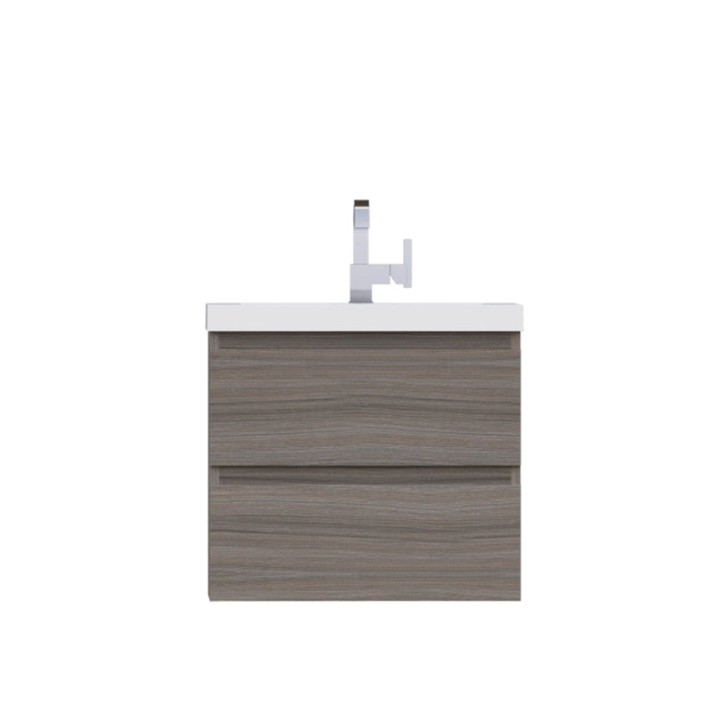 Alya Bath Paterno 24" Single Gray Modern Wall Mounted  Bathroom Vanity With Acrylic Top and Integrated Sink - AB-MOF24-G