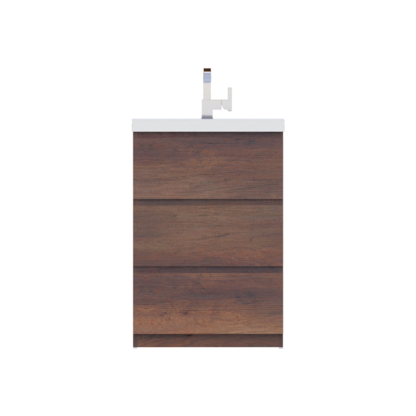 Alya Bath Paterno 24" Single Rosewood Modern Freestanding Bathroom Vanity With Acrylic Top and Integrated Sink - AB-MOA24-RW