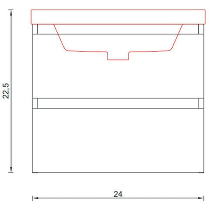 Alya Bath Paterno 24" Single Rosewood Modern Wall Mounted  Bathroom Vanity With Acrylic Top and Integrated Sink - AB-MOF24-RW