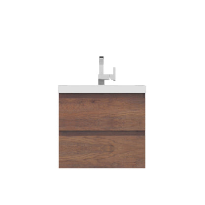 Alya Bath Paterno 24" Single Rosewood Modern Wall Mounted  Bathroom Vanity With Acrylic Top and Integrated Sink - AB-MOF24-RW