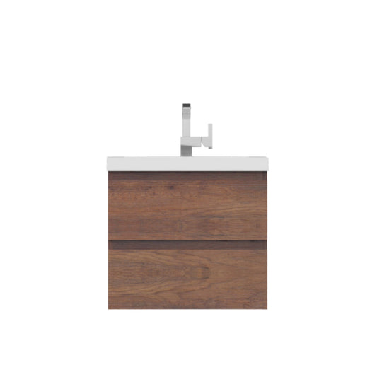Alya Bath Paterno 24" Single Rosewood Modern Wall Mounted  Bathroom Vanity With Acrylic Top and Integrated Sink - AB-MOF24-RW