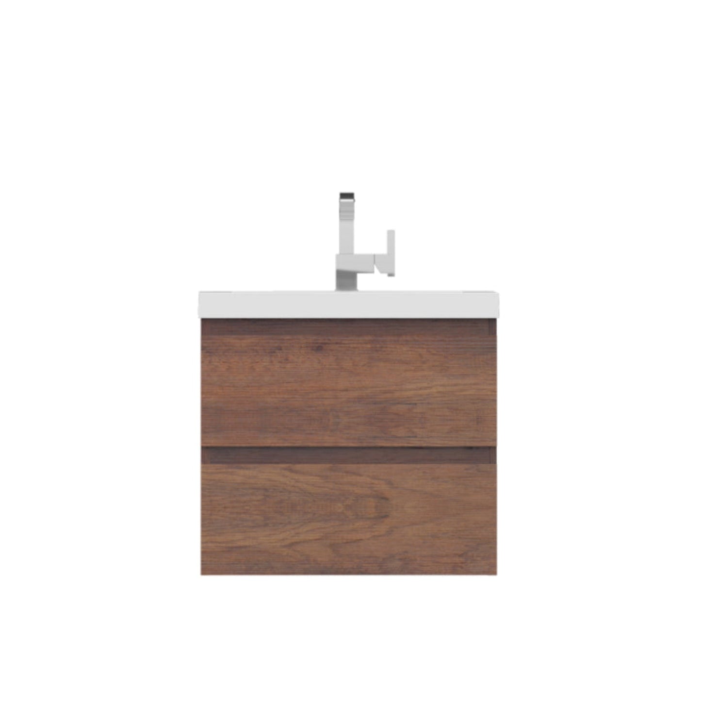 Alya Bath Paterno 24" Single Rosewood Modern Wall Mounted  Bathroom Vanity With Acrylic Top and Integrated Sink - AB-MOF24-RW