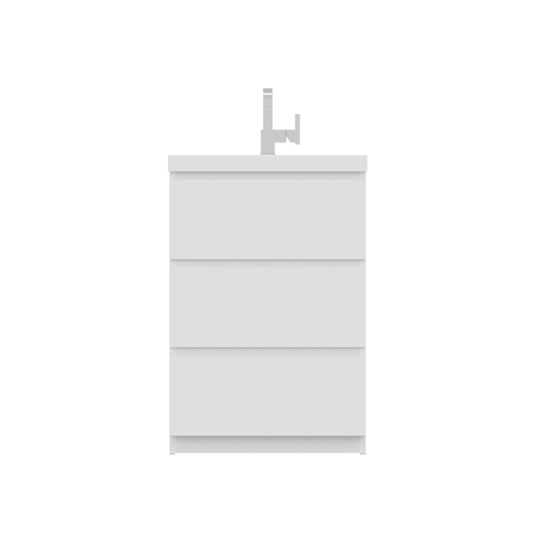 Alya Bath Paterno 24" Single White Modern Freestanding Bathroom Vanity With Acrylic Top and Integrated Sink - AB-MOA24-W