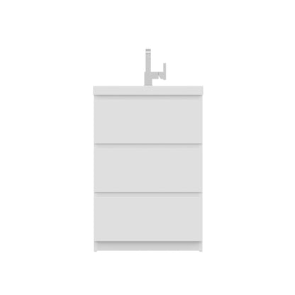 Alya Bath Paterno 24" Single White Modern Freestanding Bathroom Vanity With Acrylic Top and Integrated Sink - AB-MOA24-W
