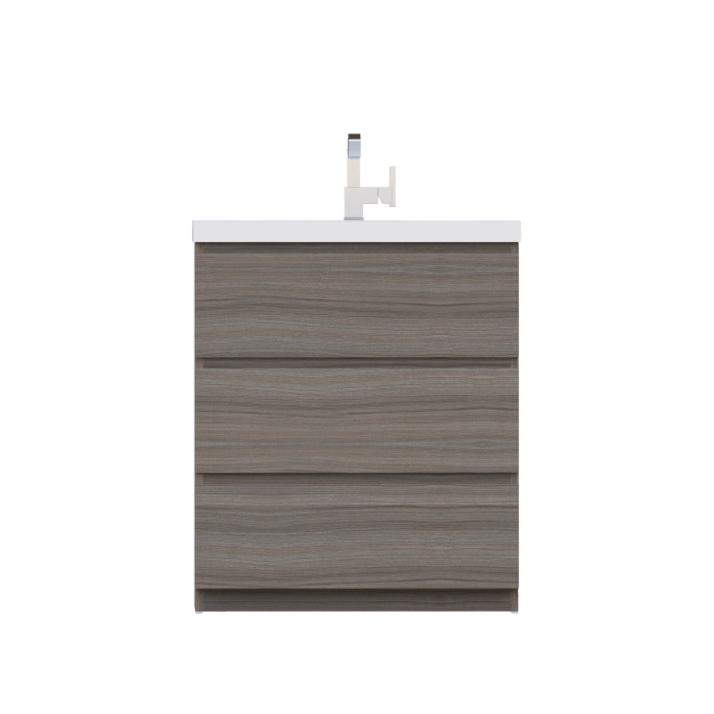 Alya Bath Paterno 30" Single Gray Modern Freestanding  Single Bathroom Vanity With Acrylic Top and Integrated Sink - AB-MOA30-G