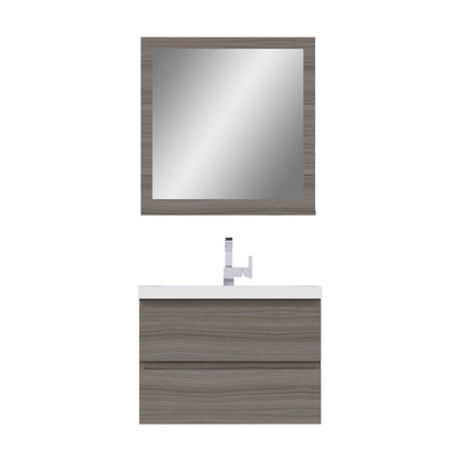 Alya Bath Paterno 30" Single Gray Wall Mounted  Bathroom Vanity With Acrylic Top and Integrated Sink - AB-MOF30-G