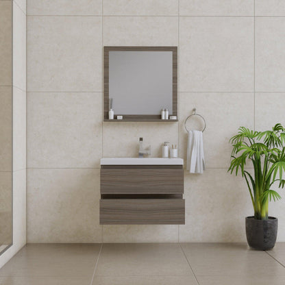 Alya Bath Paterno 30" Single Gray Wall Mounted  Bathroom Vanity With Acrylic Top and Integrated Sink - AB-MOF30-G