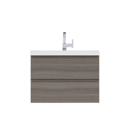 Alya Bath Paterno 30" Single Gray Wall Mounted  Bathroom Vanity With Acrylic Top and Integrated Sink - AB-MOF30-G