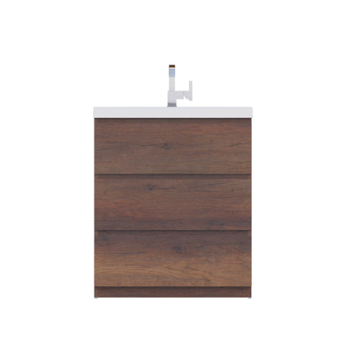 Alya Bath Paterno 30" Single Rosewood  Modern Freestanding  Bathroom Vanity With Acrylic Top and Integrated Sink - AB-MOA30-RW