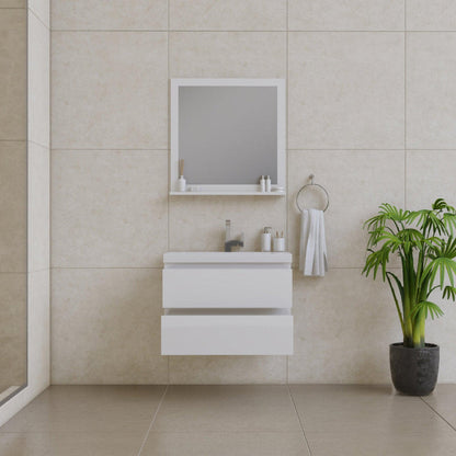 Alya Bath Paterno 30" Single White Modern Wall Mounted  Bathroom Vanity With Acrylic Top and Integrated Sink - AB-MOF30-W