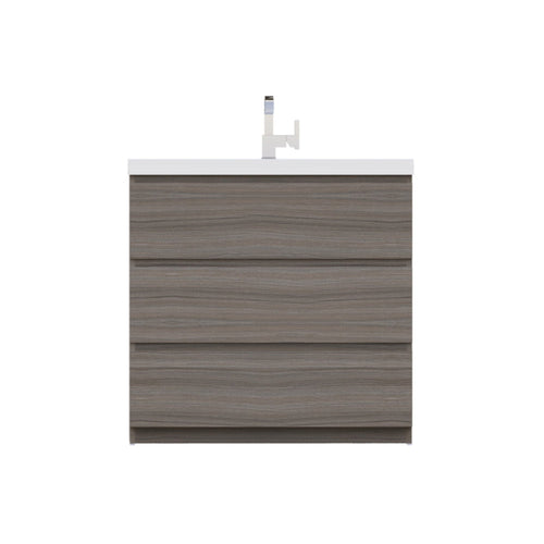 Alya Bath Paterno 36" Single Gray Modern Freestanding  Bathroom Vanity With Acrylic Top and Integrated Sink - AB-MOA36-G