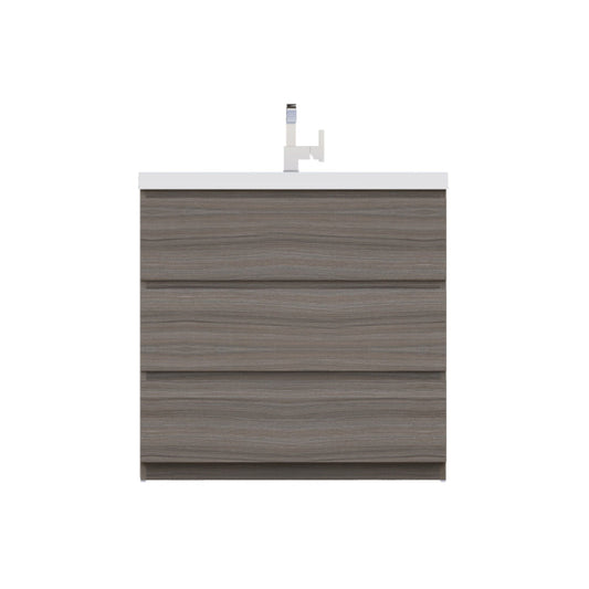 Alya Bath Paterno 36" Single Gray Modern Freestanding  Bathroom Vanity With Acrylic Top and Integrated Sink - AB-MOA36-G