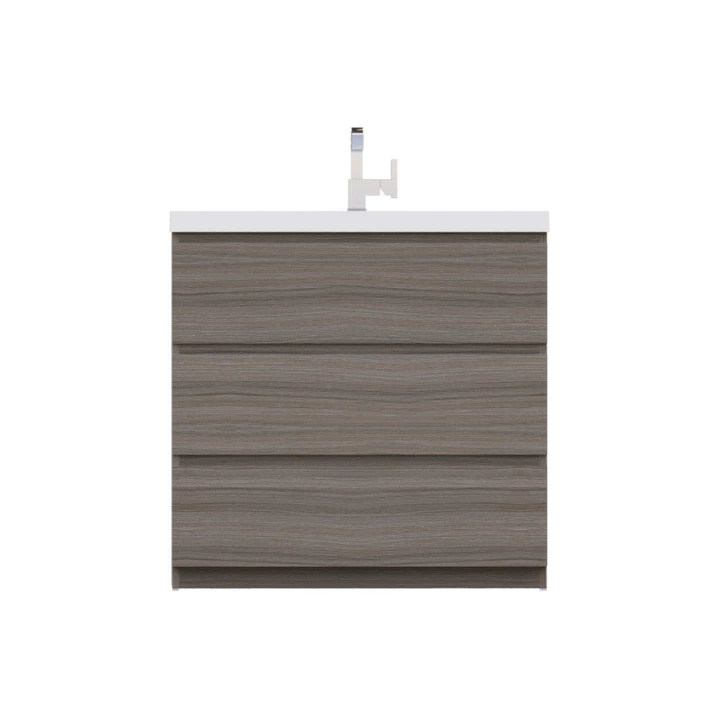 Alya Bath Paterno 36" Single Gray Modern Freestanding  Bathroom Vanity With Acrylic Top and Integrated Sink - AB-MOA36-G