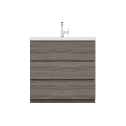 Alya Bath Paterno 36" Single Gray Modern Freestanding  Bathroom Vanity With Acrylic Top and Integrated Sink - AB-MOA36-G