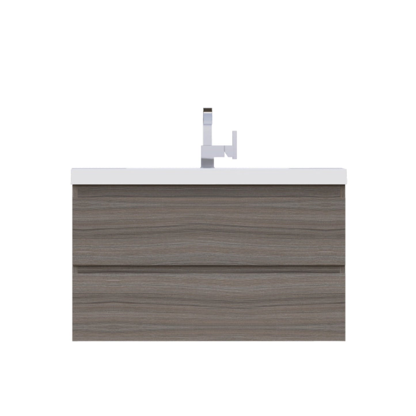 Alya Bath Paterno 36" Single Gray Modern Wall Mounted  Bathroom Vanity With Acrylic Top and Integrated Sink - AB-MOF36-G