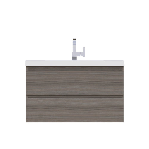 Alya Bath Paterno 36" Single Gray Modern Wall Mounted  Bathroom Vanity With Acrylic Top and Integrated Sink - AB-MOF36-G