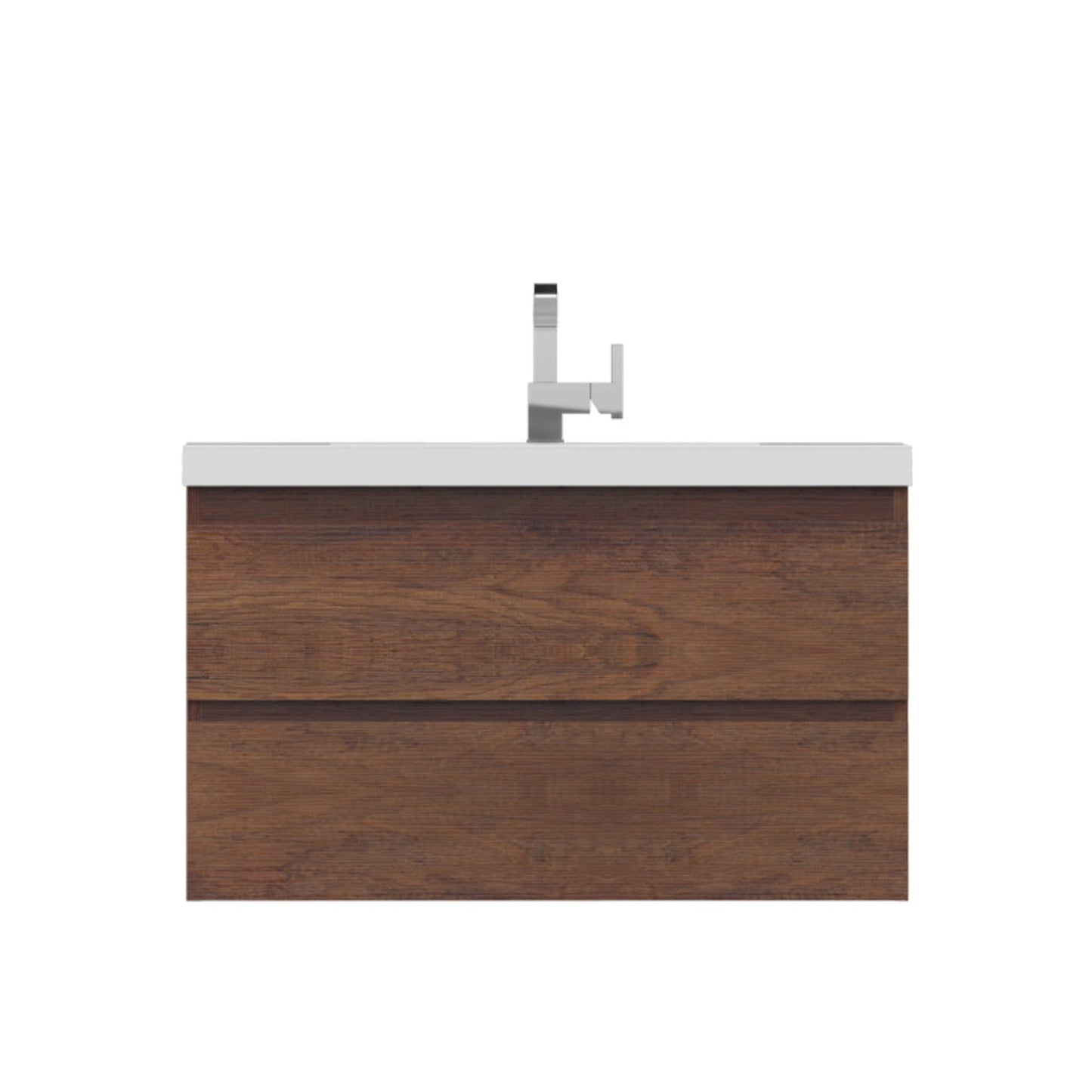 Alya Bath Paterno 36" Single Rosewood Modern Wall Mounted Bathroom Vanity With Acrylic Top and Integrated Sink - AB-MOF36-RW