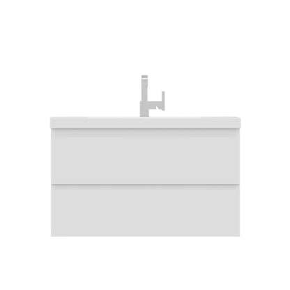 Alya Bath Paterno 36" Single White Modern Wall Mounted  Bathroom Vanity With Acrylic Top and Integrated Sink - AB-MOF36-W
