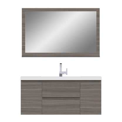 Alya Bath Paterno 48" Single Gray Modern Wall Mounted Bathroom Vanity With Acrylic Top and Integrated Sink - AB-MOF48-G